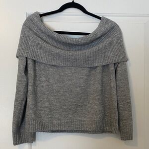 H&M Heather Gray Off-Shoulder Sweater